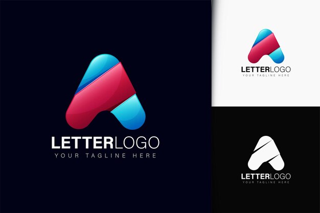 Vector letter a-logo-ontwerp met verloop