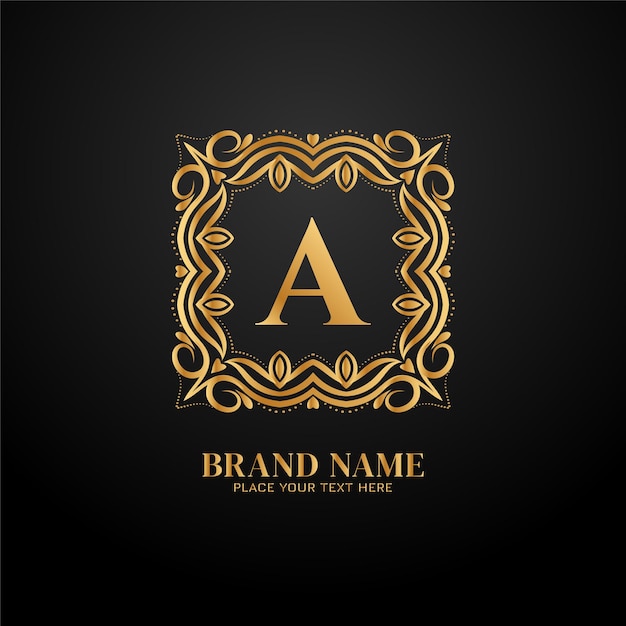 Letter A luxe merk gouden logo conceptontwerp
