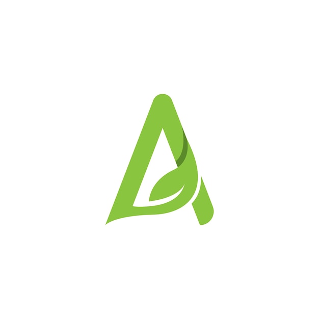 Letter A met blad logo vector pictogram illustratie