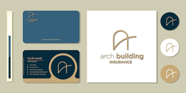 Letter a moderne architectuur logo icoon en visitekaartje ontwerpsjabloon inspiratie