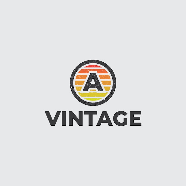 Letter a outdoor vintage logo ontwerpsjabloon buiten logo met grunge geïsoleerd op een witte achtergrond