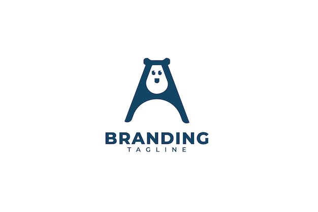 Вектор Логотип панды с буквой