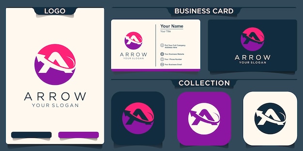 Letter A pijl Logo ontwerpsjabloon inspiratie