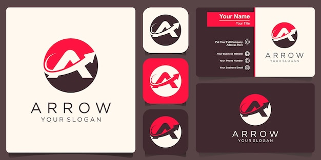 Letter A pijl logo pictogram sjabloon ontwerpelementen.