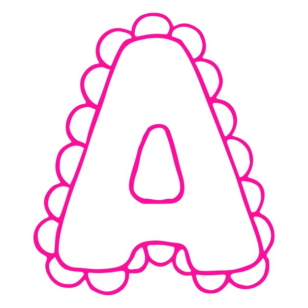 Letter A roze kant belettering alfabet geïsoleerde vector