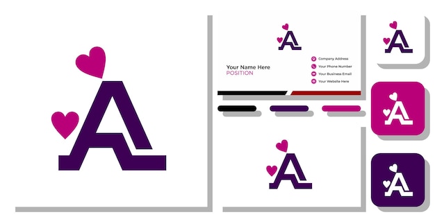 Буква символ сохраняет изображение пары с шаблоном визитной карточки