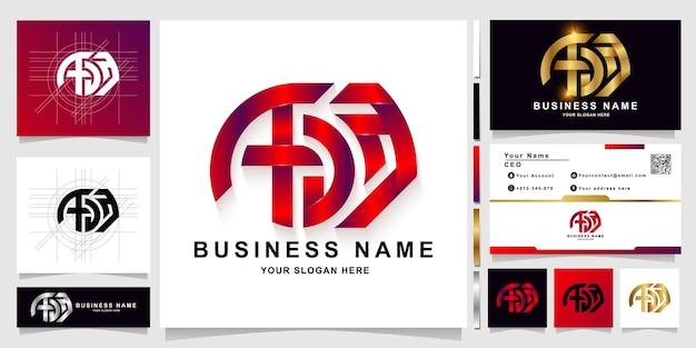 Letter Aaa or ADa monogram logo template with business card design