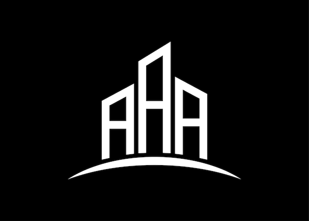 Letter AAA building vector monogram logo ontwerp sjabloon Building Shape AAA logo