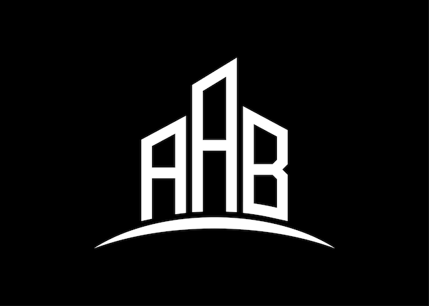 Letter AAB gebouw vector monogram logo ontwerp sjabloon Building Shape AAB logo