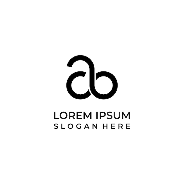 文字 ab ロゴ モノグラム文字 a ロゴと文字 b ライン アートを組み合わせた