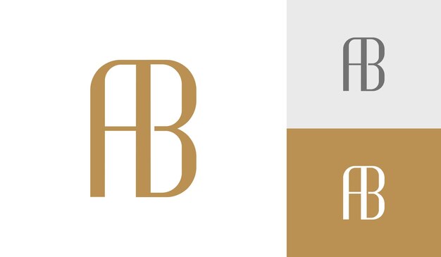 Letter ab monogram logo design vector