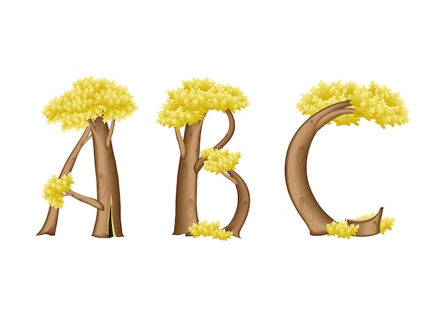 The letter ABC in the form of a tree