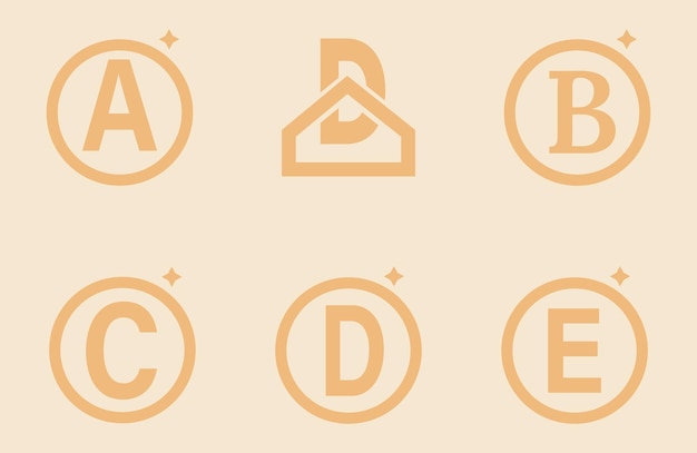 Letter abcde logo set for business and corporate industris