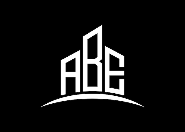 Letter ABE building vector monogram logo ontwerp sjabloon Building Shape ABE logo