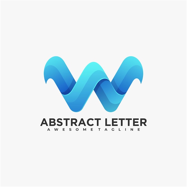 Vector letter abstract logo design color modern