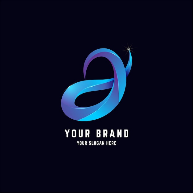 Letter a abstract logo design with gradient color