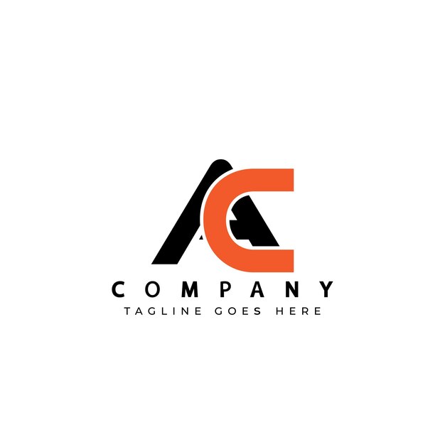 Letter ac or ca logo design template