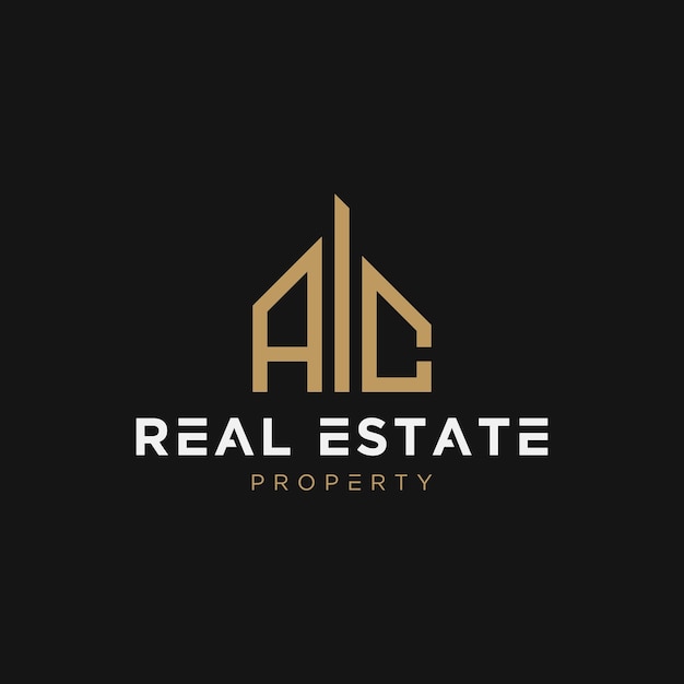 letter ac real estate, realtor, property, construction, house, home, building, or remodeling logo