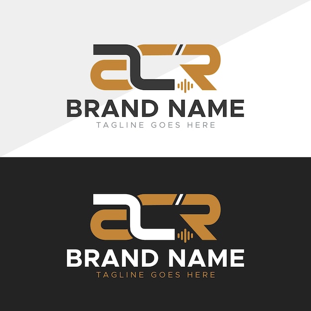 녹음 스튜디오 로고에 완벽한 Letter ACR Podcast 로고