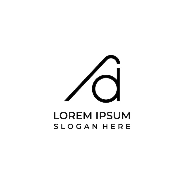 Logo lettera e monogramma logo lettera a combinato con la lettera d in stile line art