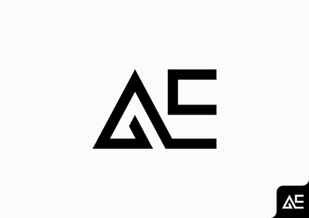 편지 AE EA 로고 아이콘 디자인 템플릿 요소