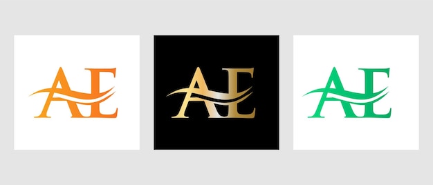 Letter AE Logo Design. AE Logotype Vector Template