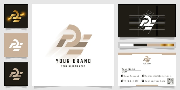 Letter aE or RE monogram logo with business card design