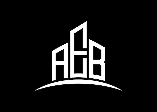 Шаблон дизайна логотипа векторной монограммы здания Building Shape Logo AEB