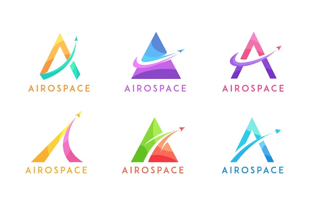 Lettera a per il logo astratto aerospaziale moderno