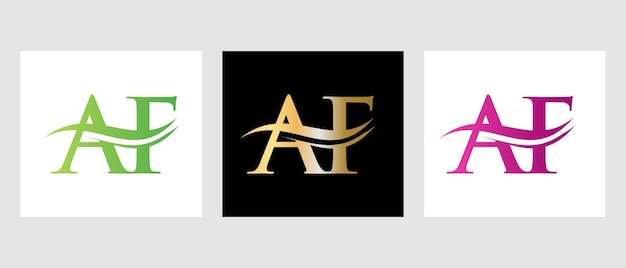 文字 AF ロゴ デザイン。 AF ロゴタイプ ベクトル テンプレート