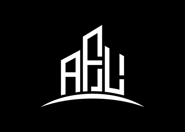 Шаблон дизайна логотипа векторной монограммы буквы AFL Форма здания Логотип AFL