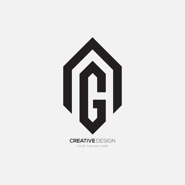 Letter AG of GA moderne unieke vormen alfabet monogram minimaal creatief logo