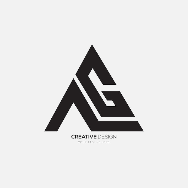 Letter Ag with triangle unique pattern modern abstract monogram logo