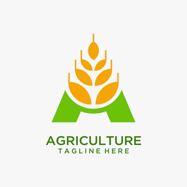 Vettore lettera a logo design agricolo