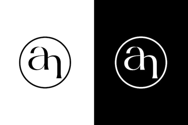 Letter Ah of AN luxe elegant met cirkel logo ontwerp sjabloon element pictogram vector