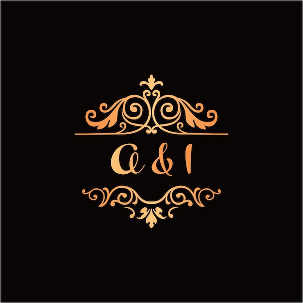 letter ai initials wedding logo illustration