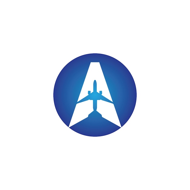 Letter A Air travel logo design template-vector