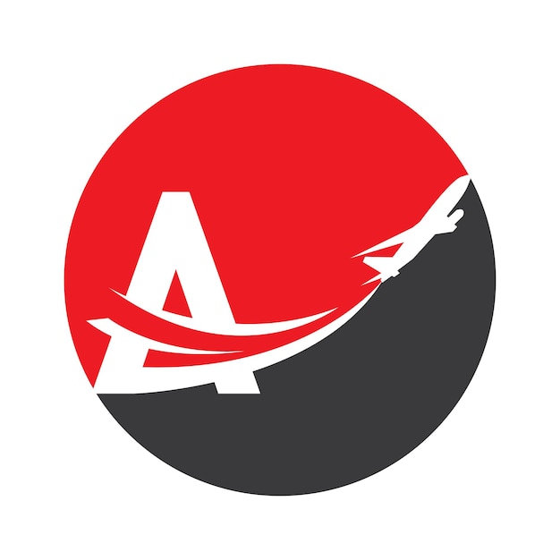 Vettore lettera a vettore modello di progettazione di logo di viaggio aereo