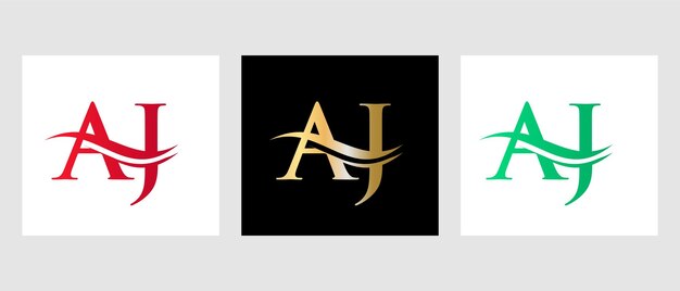 Letter AJ Logo Design. AJ Logotype Vector Template