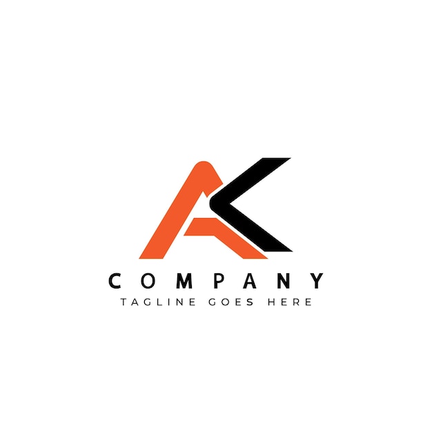 Vector letter ak or ka logo design