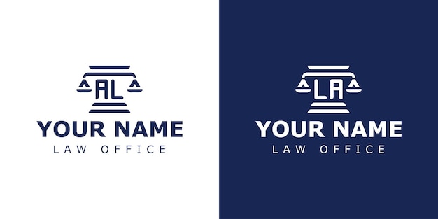 Letter AL and LA Legal Logo suitable for any business related to lawyer legal or justice with AL or LA initials