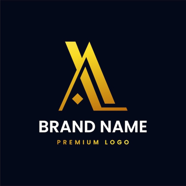 Letter AL-logo met het concept van luxe stijl