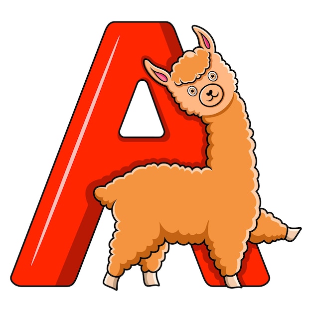 Vettore una lettera per alpaca