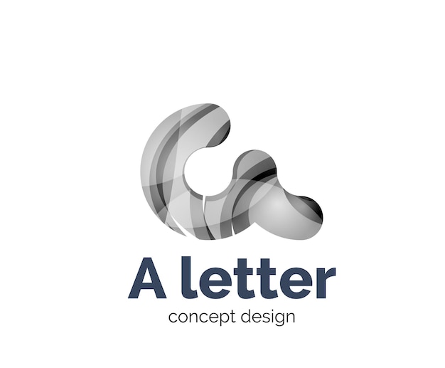 Vector a letter alphabet round style logo business branding icon