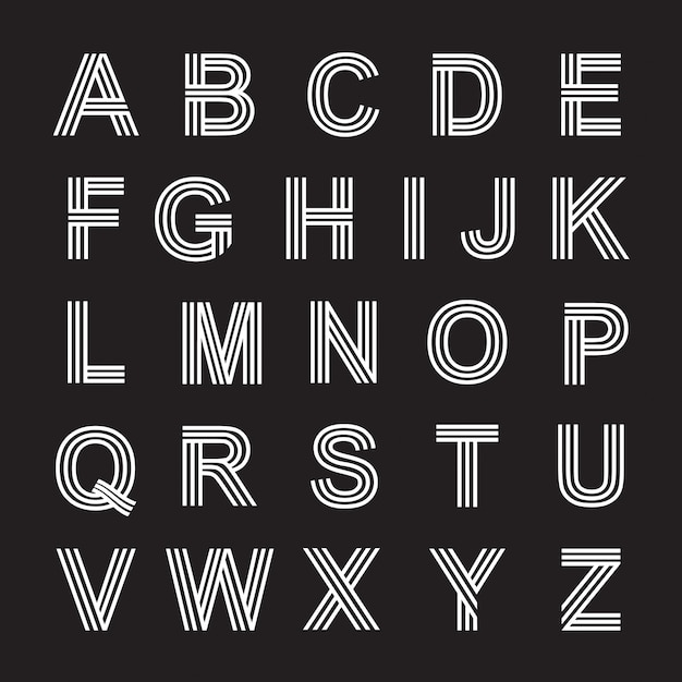 Letter alphabets line font