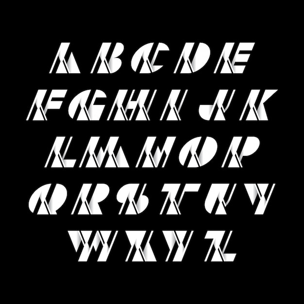 Вектор Буквы алфавита логотипа шрифты начальные современные