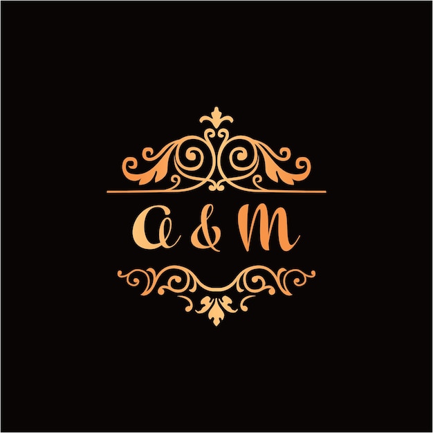 MM Initials letter Wedding monogram logos collection, hand drawn