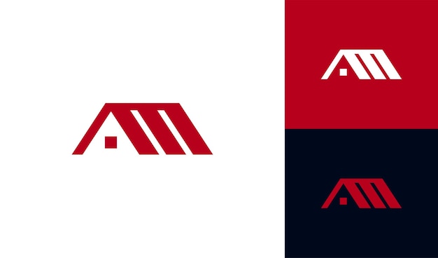 Letter AM logo with house roof