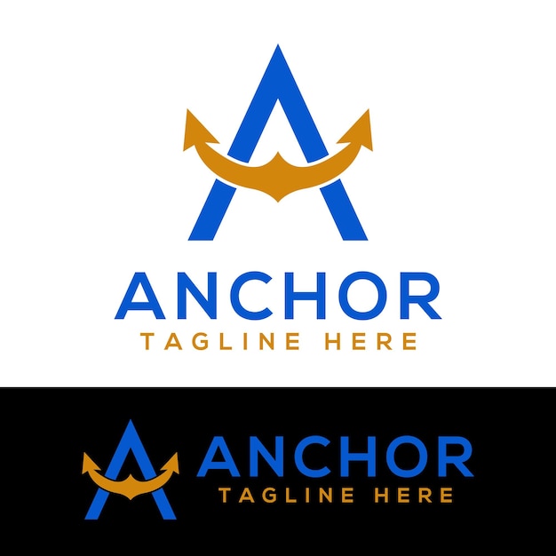 Letter A anchor logo design