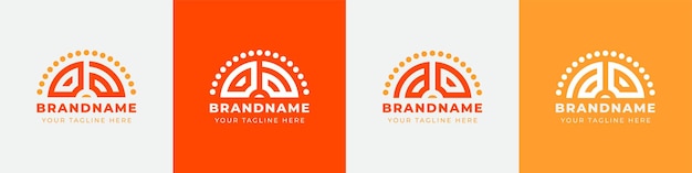 Letter AO en OA Sunrise Logo Set geschikt voor elk bedrijf met AO- of OA-initialen